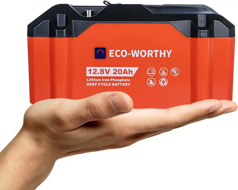 ECO-WORTHY 12V 20Ah LiFePO4 Batterie Lithium Akku mit DC Ausgangs für Camping