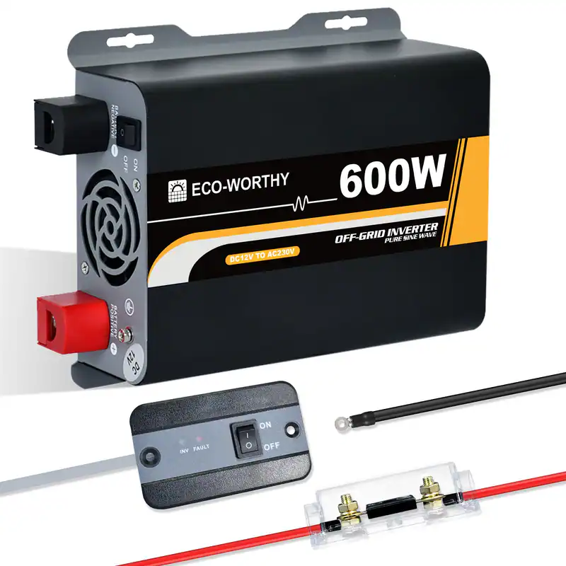 600W Inverter Wechselrichter 12V 220Vac Spannungswandler ECO-WORTHY
