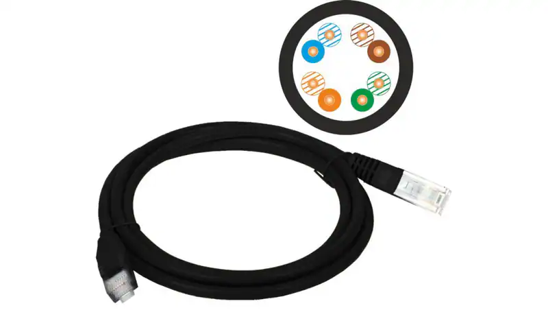 Patch-cord U/UTP kat.5e PVC 5.0m czarny KKU5CZA5