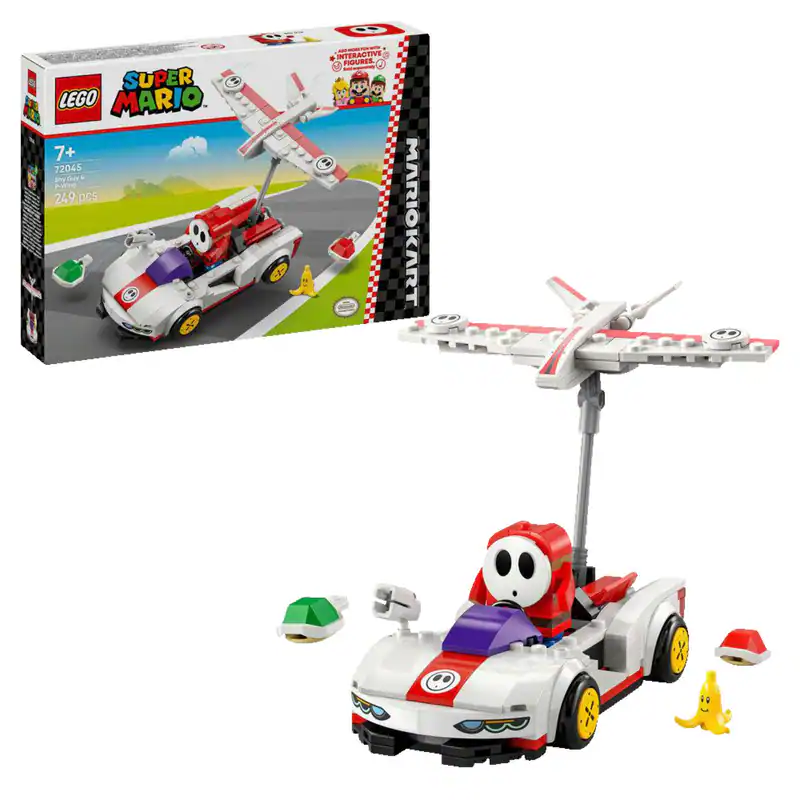 LEGO Super Mario 72045 Kart – Shy Guy & Flügel-Raser Bausatz, Mehrfarbig