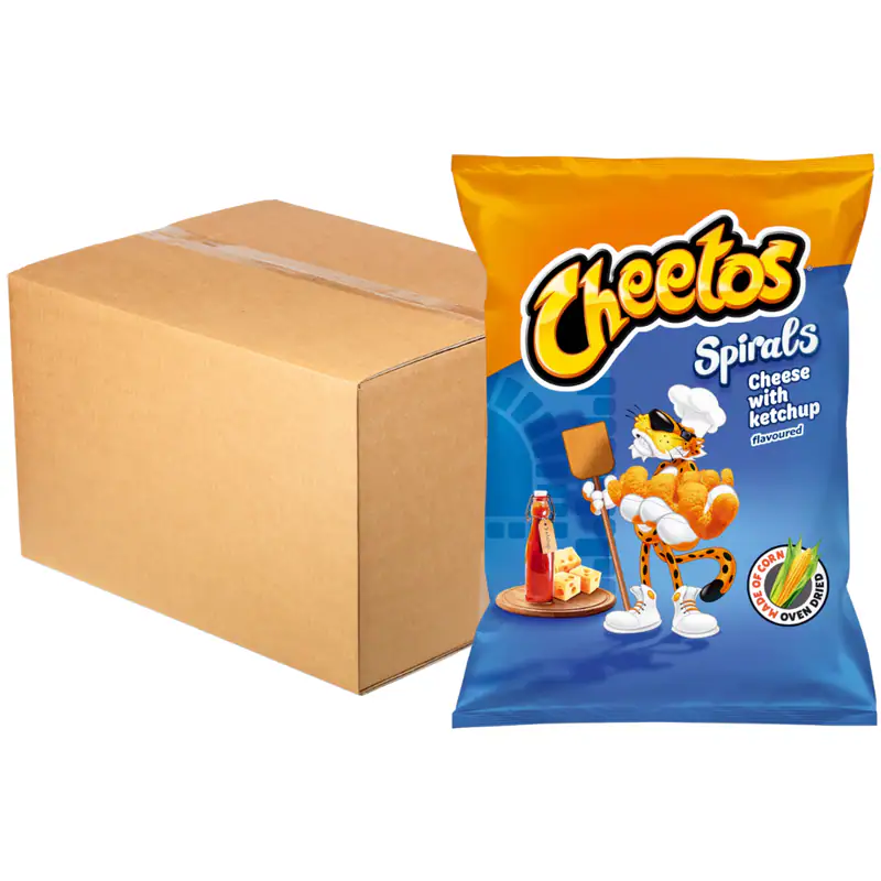Cheetos Spirals Chrupki kukurydziane o smaku serowo-ketchupowym 130 g x 14 sztu