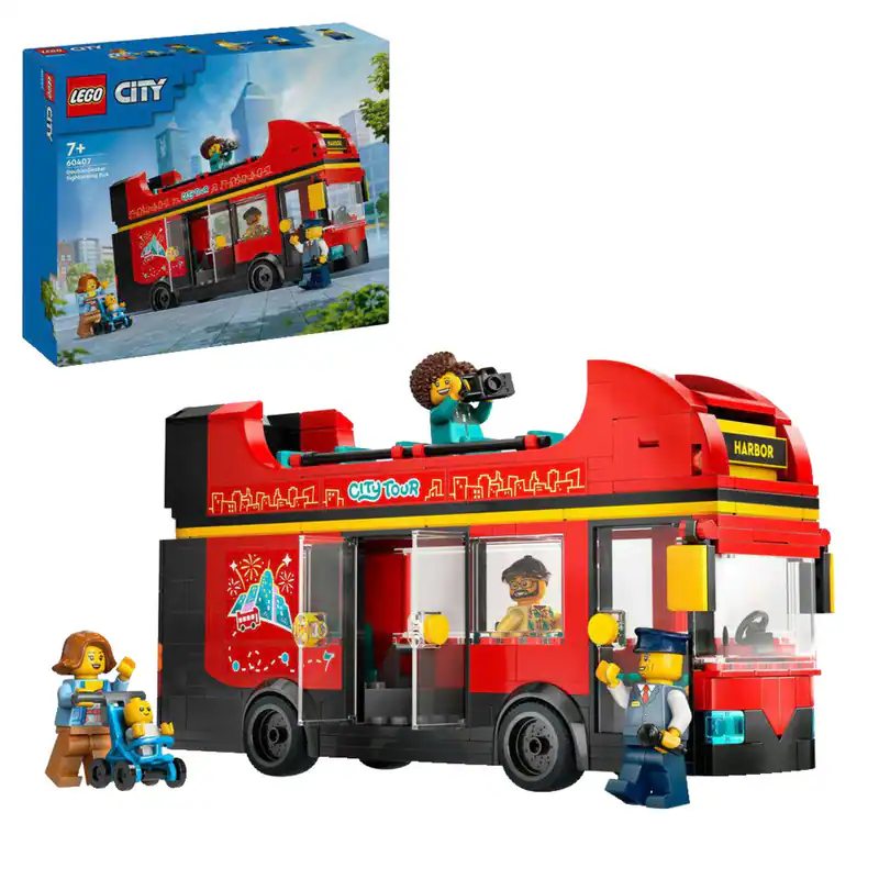 LEGO City 60407 Doppeldeckerbus Bausatz, Mehrfarbig