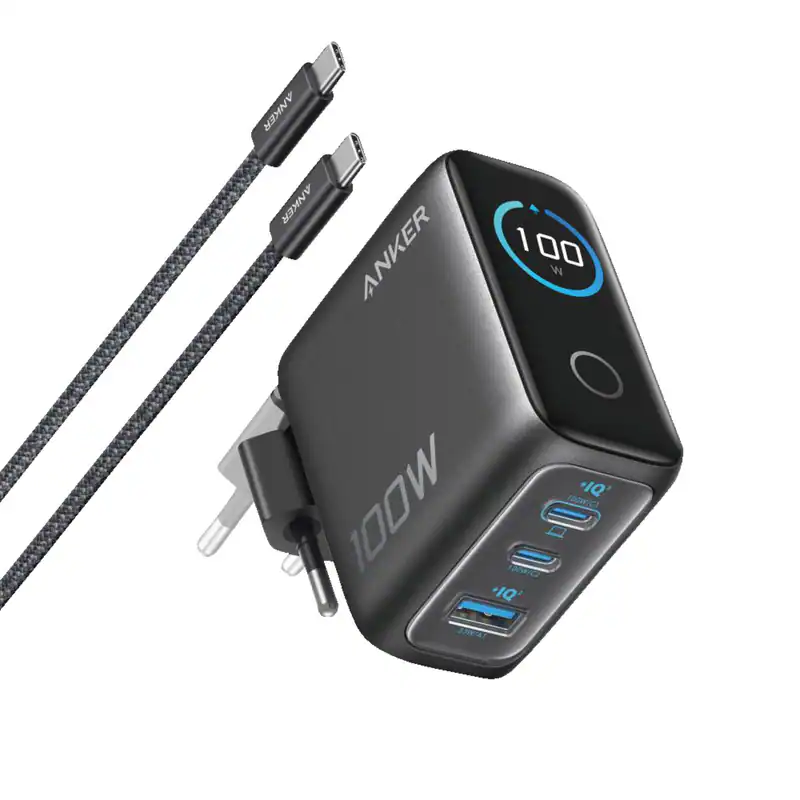 ANKER Nano 100W 3-Port Ladegerät Apple, Samsung C1/C2:100W, C1+C2:70W+30W/95W+5W