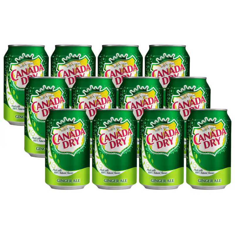 Canada Dry Ginger Ale Napój gazowany o smaku imbirowym 330 ml x 12 sztuk ZESTAW