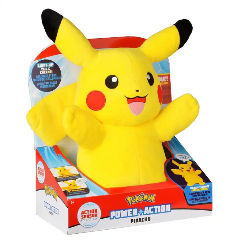 191726758549 Pokemon Power Action Pikachu Interaktives Spielzeug, Plüsch, 25 cm