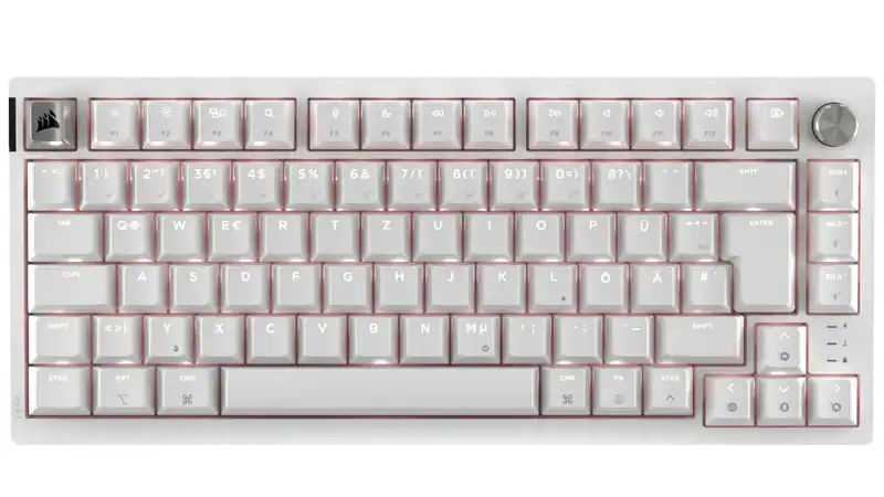 CORSAIR K65 Plus wireless 75 %, RGB, Tastatur, Mechanisch, Kabellos, Frostweiß