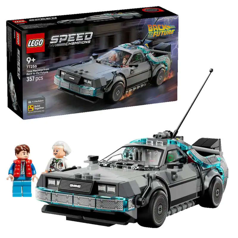 LEGO Speed Champions 77256 Zeitmaschine aus Zurück in die Zukunft Bausatz, Mehrf