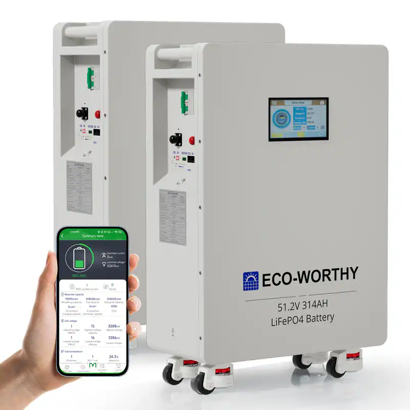 32kWh Batteriespeicher Solar Speicher 2x16kWh Akku 48V 314AH LiFePO4 ECO-WORTHY