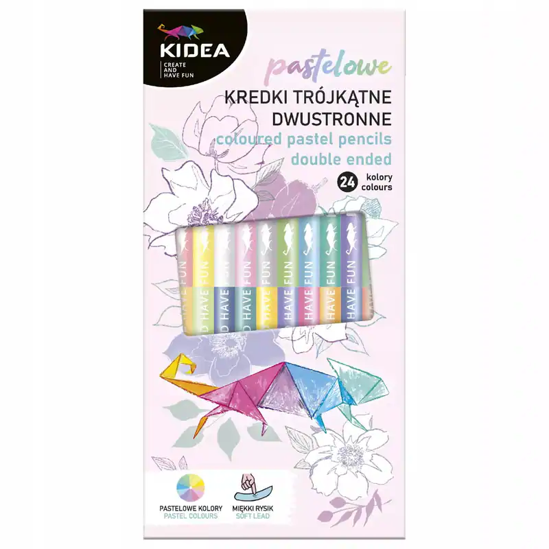 Kredki ołówkowe 2str 24kol/180 Troj Pastel Derform Kidea Derform