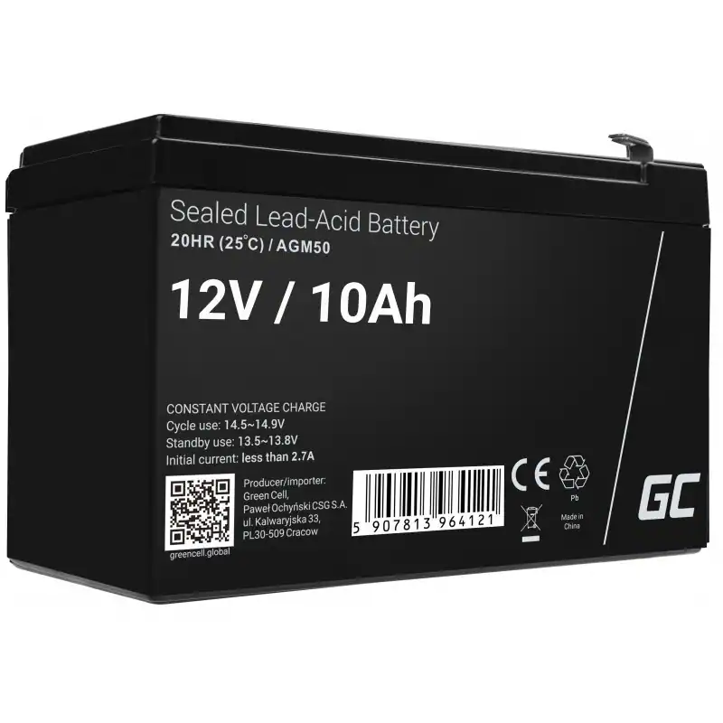 5907813964121 Battery AGM VRLA 12V 10Ah Green Cell