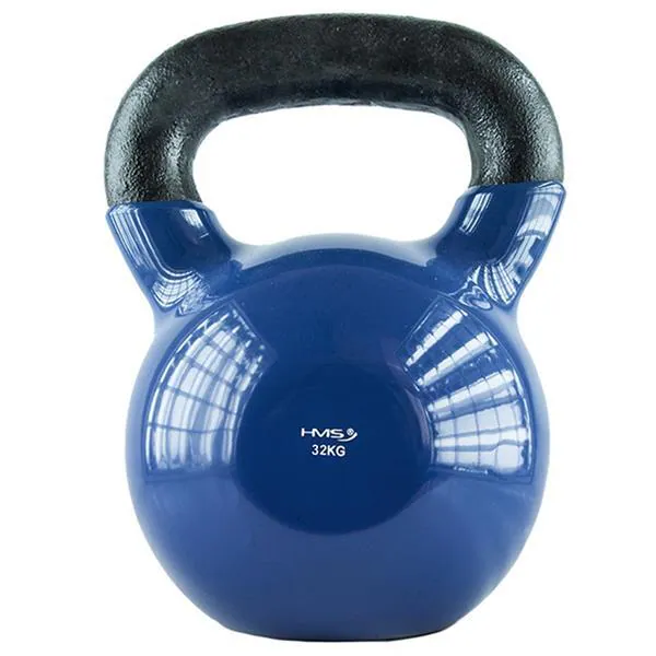 5907695509724 KNV32 BLUE KETTLEBELL ŻELIWNY POKRYTY WINYLEM HMS HMS