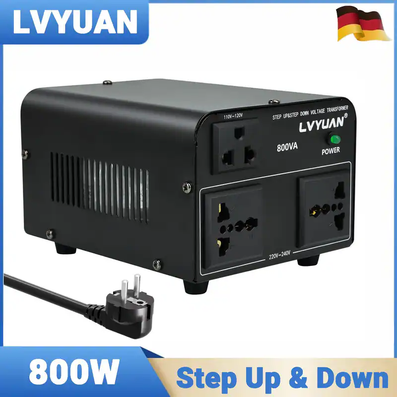 800W Transformator Spannungswandler Step up & down 110V⇋230V Gut konvertierbar