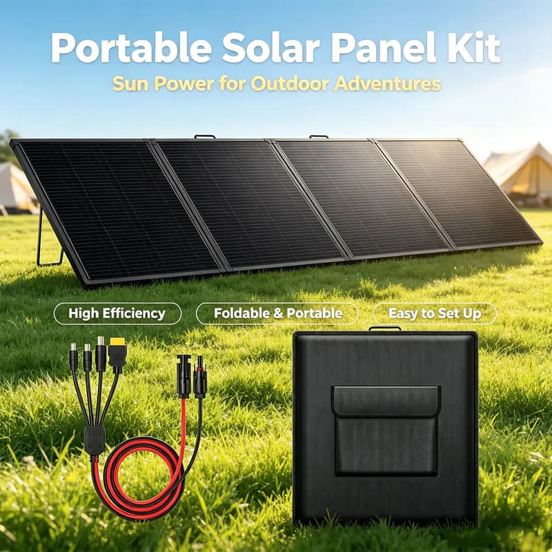 Faltbares Solarpanel 200W-500W Monokristallin Solarmodul Camping Wohnmobil MC4