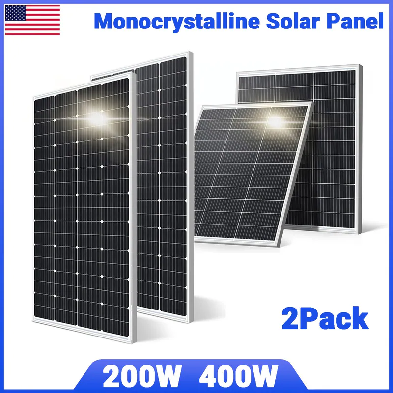 Solarmodul Solarpanel Monokristallin 12V 200W 400 Watt 2Pcs Solar 12 Volt PV