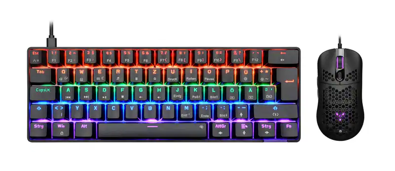 ISY IGB-1000-BK, Tastatur & Maus Set, Mecha-Membran, kabelgebunden, Schwarz
