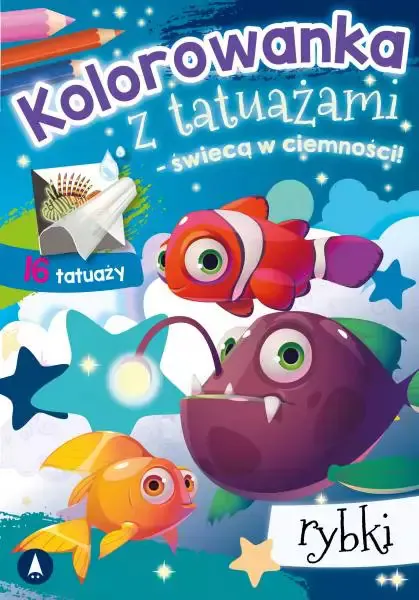 Kolorowanka z tatuażami - świecą w ciemności! Rybki Skrzat