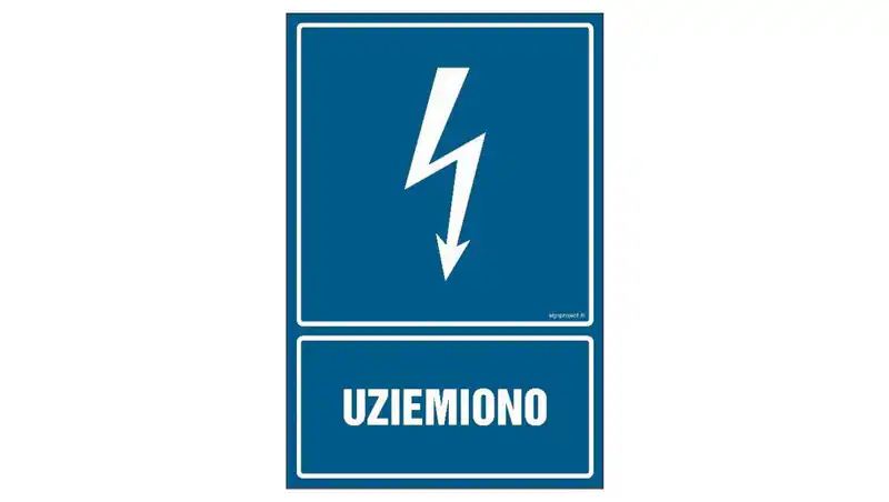 ZNAK - HG003 Uziemiono 30 x 45 cm PN - Płyta 1mm