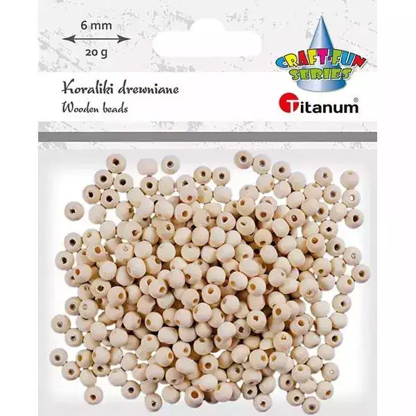 Koraliki drewniane okrągłe 20g TITANUM