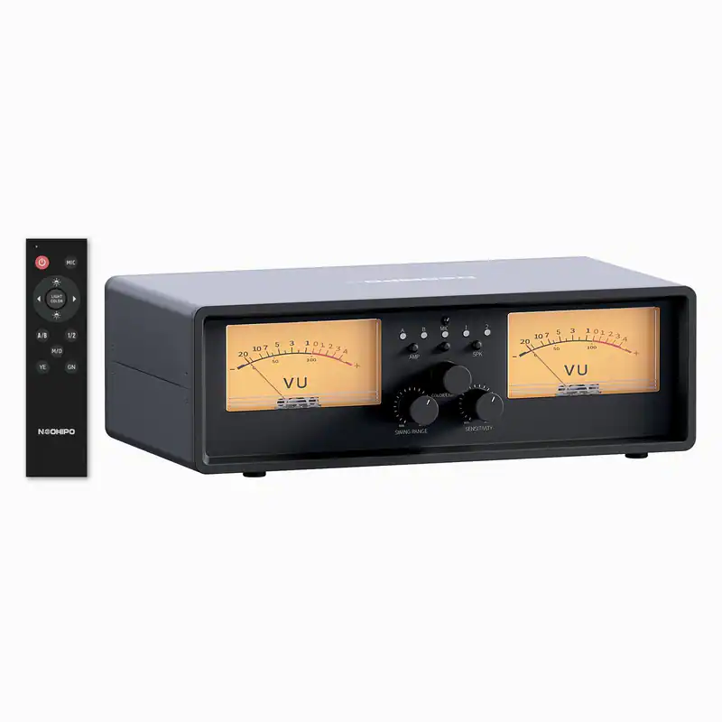 ET30 Dual Analog VU Meter 2-Wege Verstärker/Lautsprecher Audio Switcher Box DE