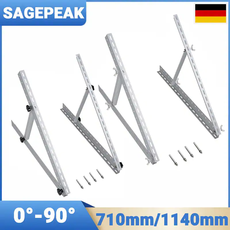 1140mm 710mm Verstellbare Solarmodul Halterung 0-90° für 100-500W Solarpanel
