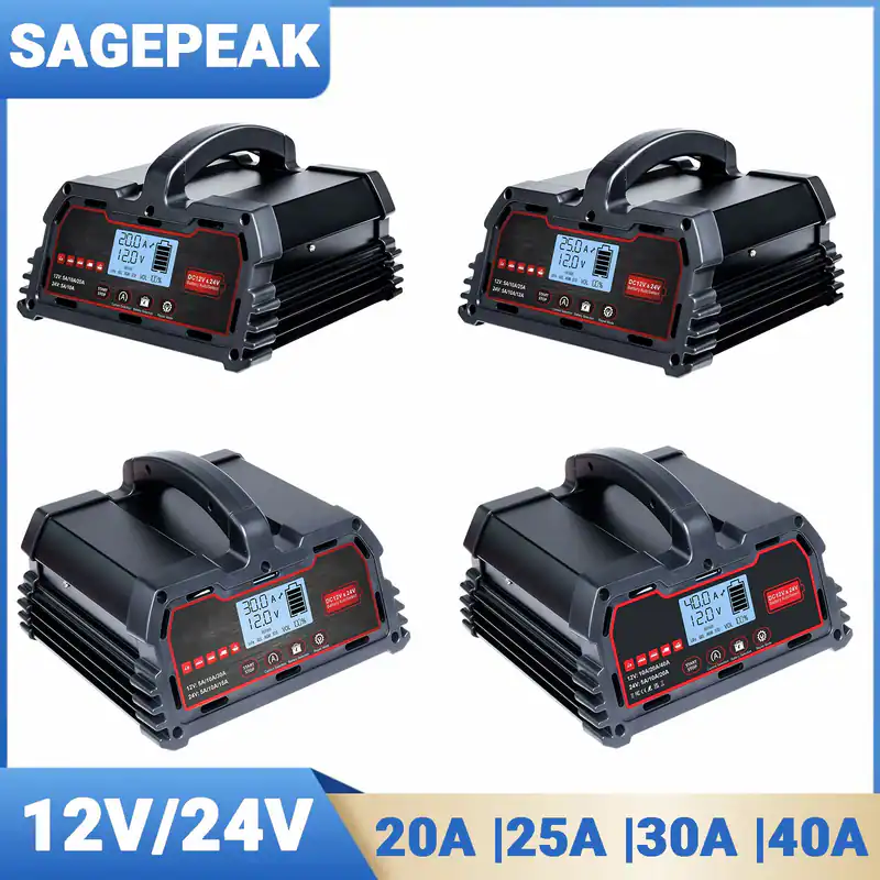 20A 25A 30A 40A Intelligentes Batterieladegerät Impuls Reparatur 12V/24V AGM GEL