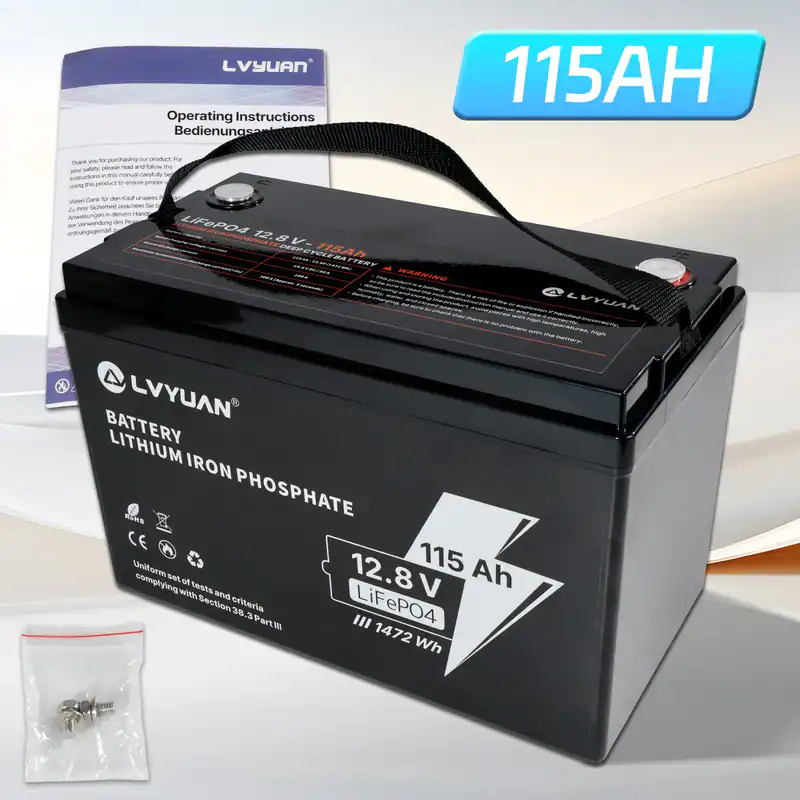LiFePO4 115Ah 12.8V Solarbatterie Lithium Batterie Akku Wohnmobil Solar Boot USV