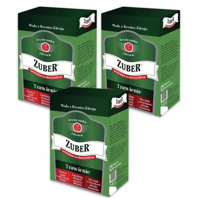 Zuber Naturalna woda lecznicza trawienie 3 l x 3 sztuk ZESTAWY