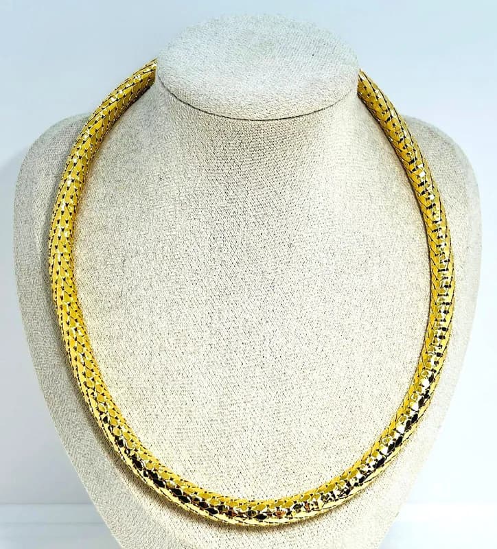 Vergoldetes Collier Vintage Stil – Neu | Schlangenoptik Halskette Original Retro