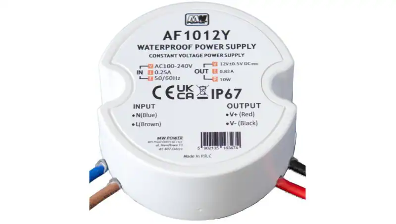 5902135163474 Zasilacz LED 10W 12V 0,83A IP67 okrągły do puszki AF1012Y MW Power