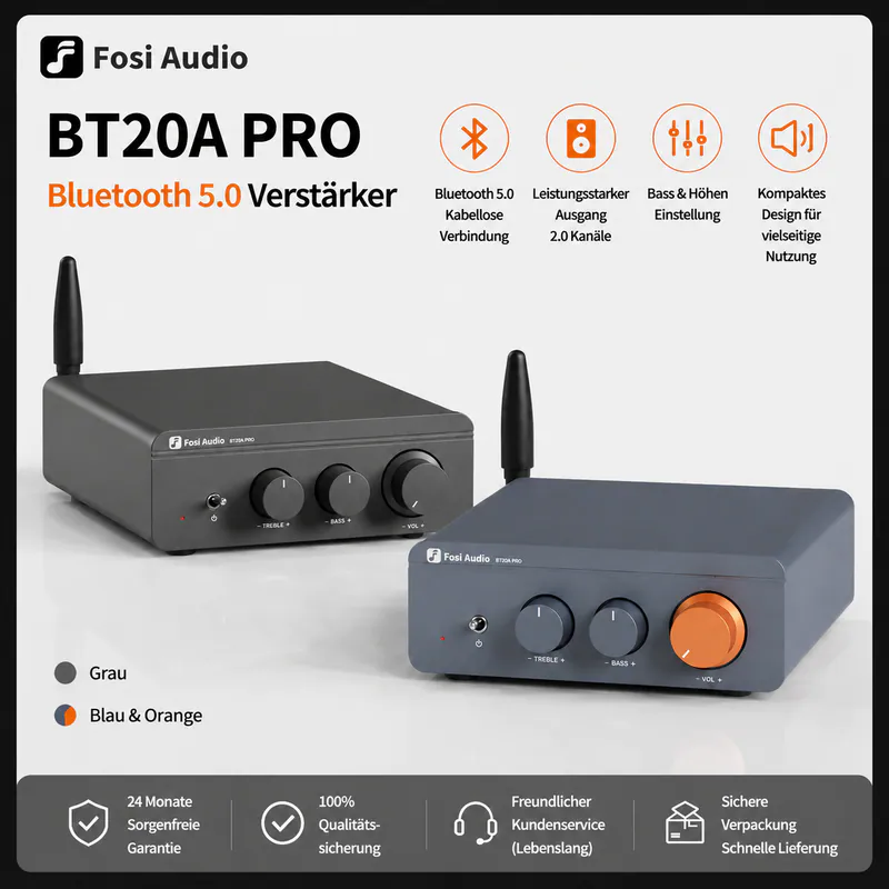 FOSI AUDIO BT20A Pro Bluetooth Receiver TPA3255 Verstärker Stereo 2.0 Kanal 48V
