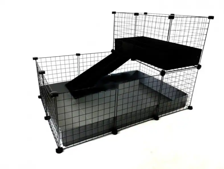 5065006565255 C&C modularer Käfig mit Etage 3x2 + Loft 2x1 + Silberne Rampe