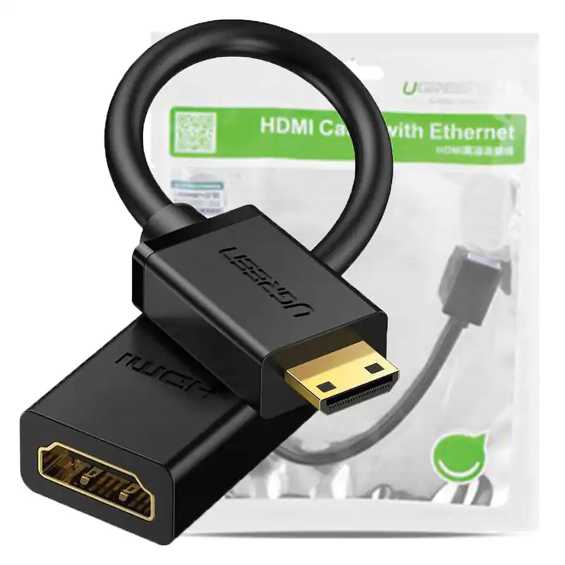 UGREEN Mini-HDMI auf HDMI Adapter, 22 cm, Schwarz