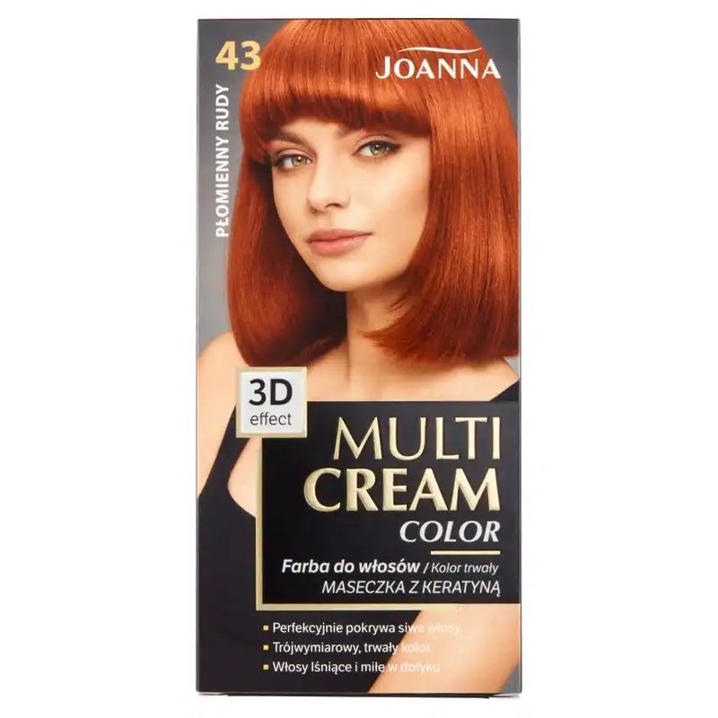 5901018013325 Joanna Multi Cream Color farba do włosów 43 Płomienny Rudy (P1) Jo