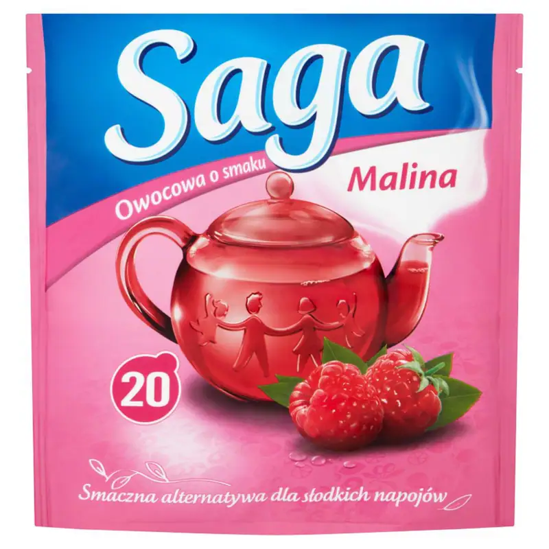 5063270113721 Saga Herbatka owocowa o smaku malina 34 g (20 torebek) EKATERRA