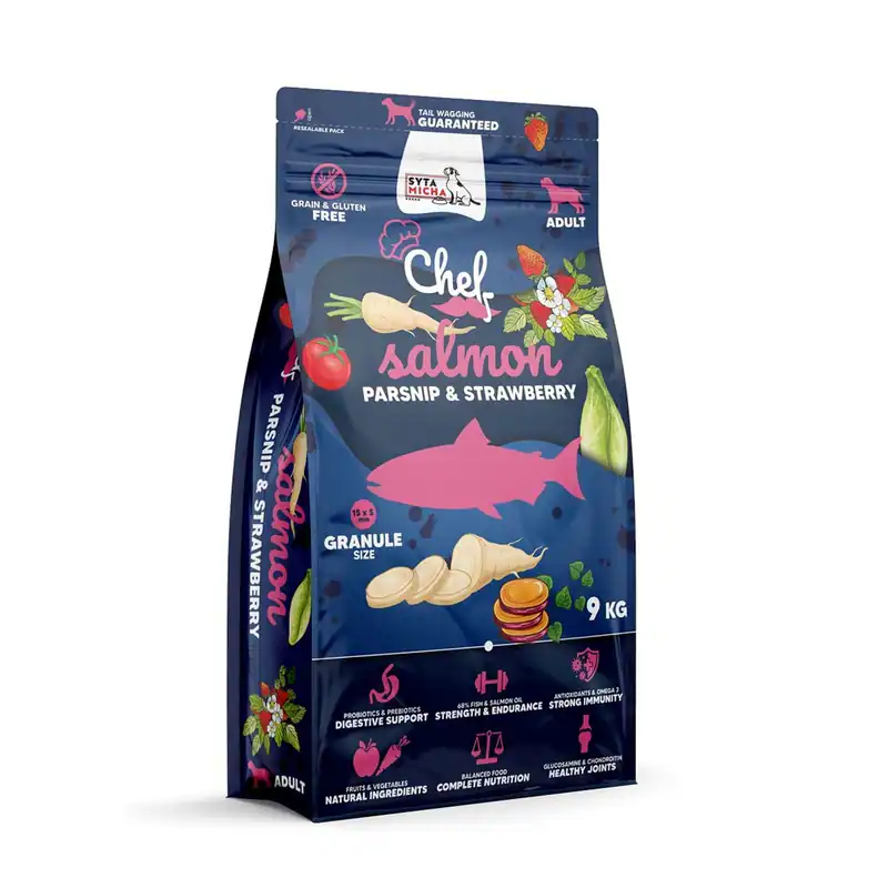 5905108734817 SYTA MICHA Chef Salmon, parsnip and strawberry - trockenfutter für