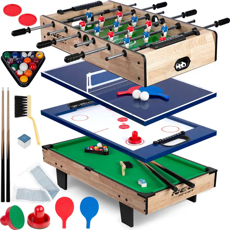 4in1 Multispieltisch Neo-Sport NS-800 80x43x30cm Kicker Billard Airhockey