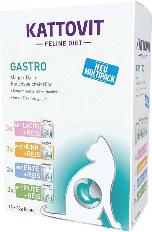 4000158772640 KATTOVIT Feline Diet Gastro - Katzen-Nassfutter - 12 x 85g