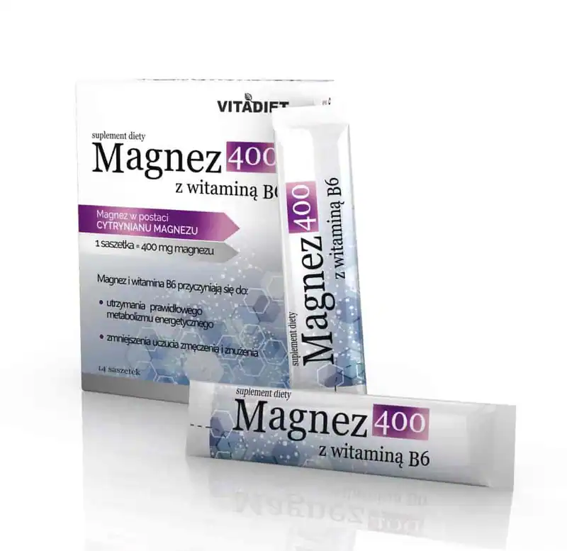VITADIET Magnez 400 mg z witaminą B6 14 saszetek