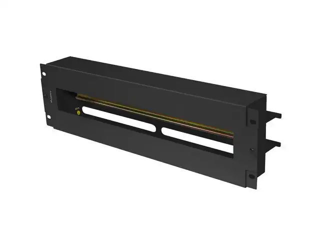 5901969439274 Spannungsverteiler 3HE 19 Zoll mit DIN TS-35 Schiene, schwarz