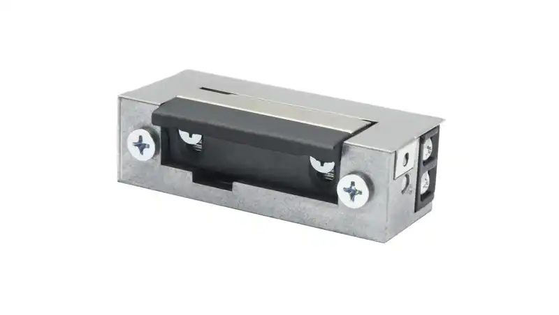 5903857580662 Elektrozaczep ES1-005 do furtek, ze stalowym zaczepem, niskoprądow