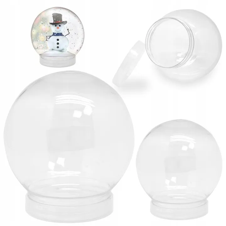Transparente Acrylkugeln mit Sockel, 2er Set, 8 cm & 14 cm