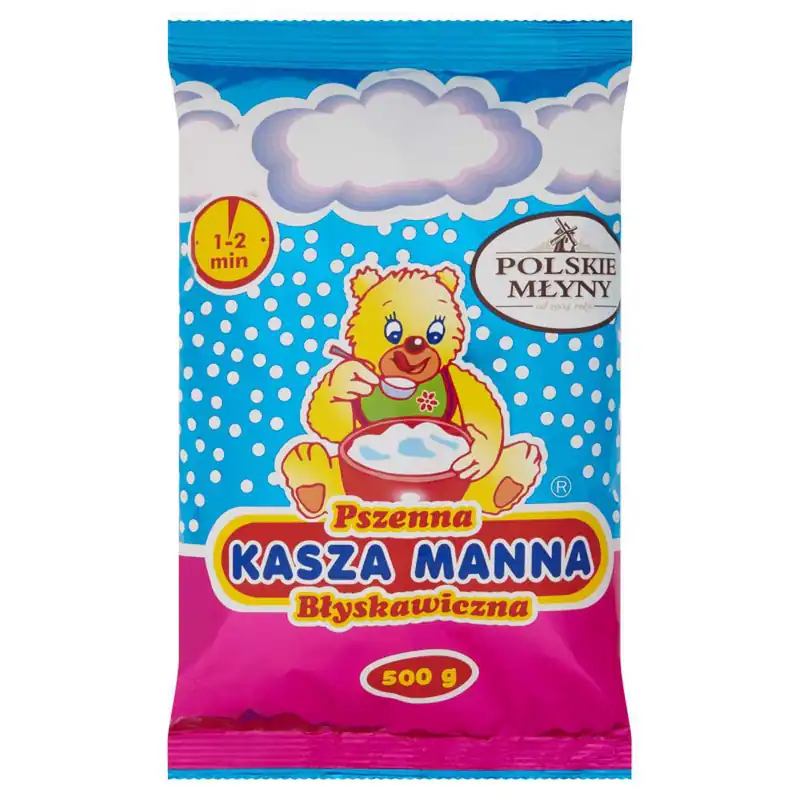 Polskie Młyny Kasza manna pszenna błyskawiczna 500 g KOS