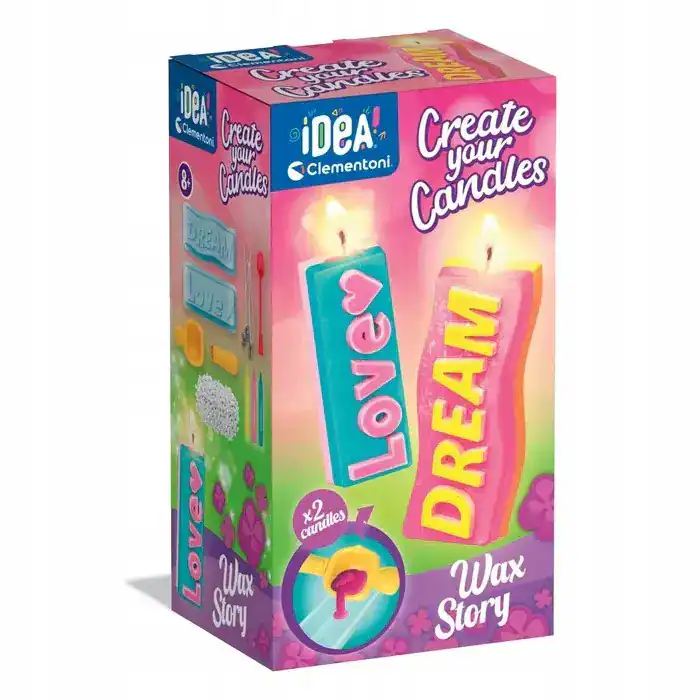 ZESTAW KREATYWNY MINI FABRYKA ŚWIECZEK - WIADOMOŚĆI LOVE DREAM CLEMENTONI Clemen