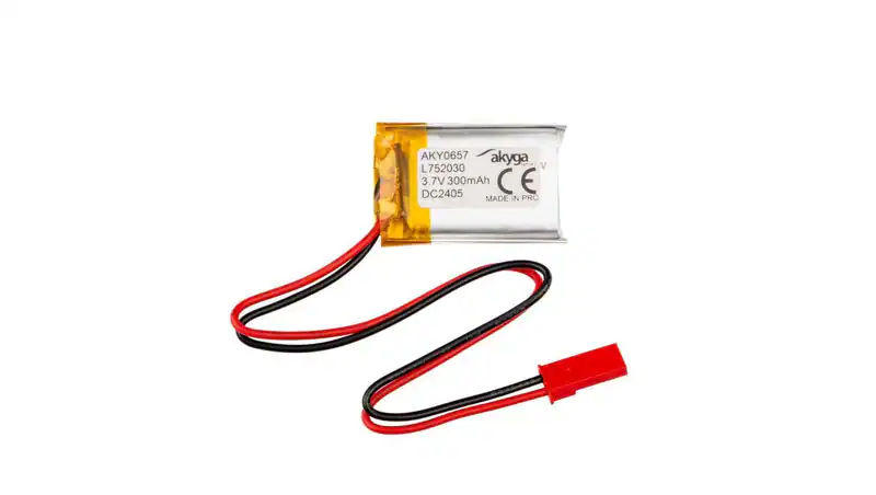 Akumulator litowo-polimerowy Akyga AKY0657 LP752030 Li-Po 3.7V/300mAh PCM złącze