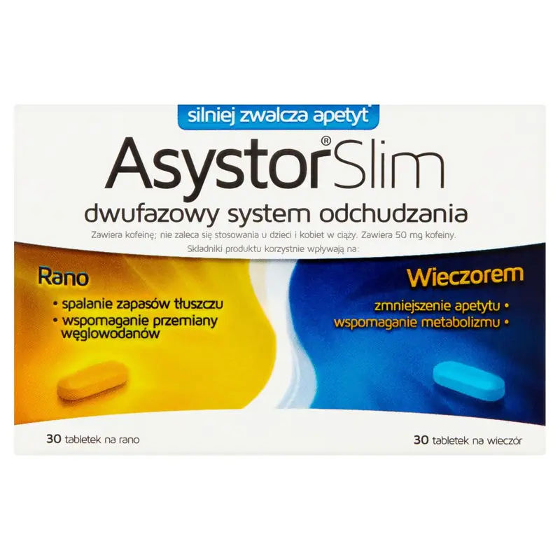 5908254186769 ASYSTOR SLIM Dwufazowy system odchudzania suplement diety 60 table