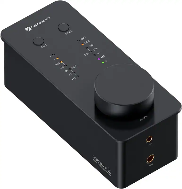 FOSI AUDIO SK02 Headphone Amplifier DAC Desktop Digital to Analog Audio Convert