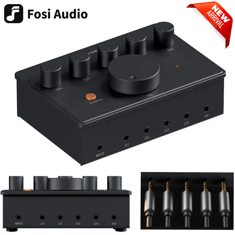 Fosi Audio PH05 5.0 Kanal Kopfhörer Splitter Verstärker, Mini Kopfhörer