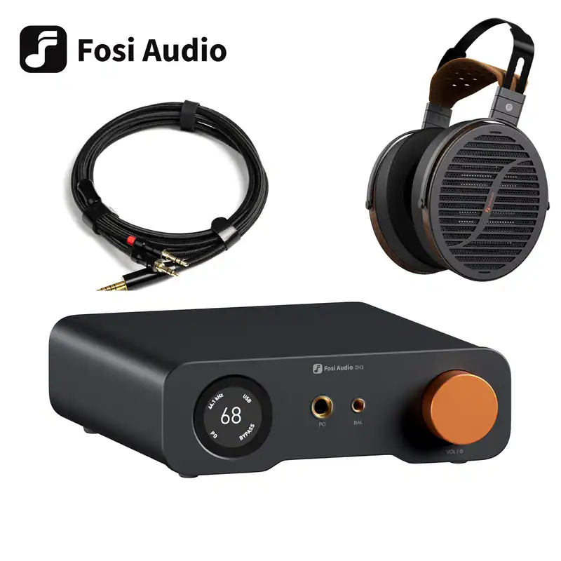 FOSI AUDIO ZH3 DAC Headphone Amp, plus Headphone i5, 1 4.4mm cable standard free