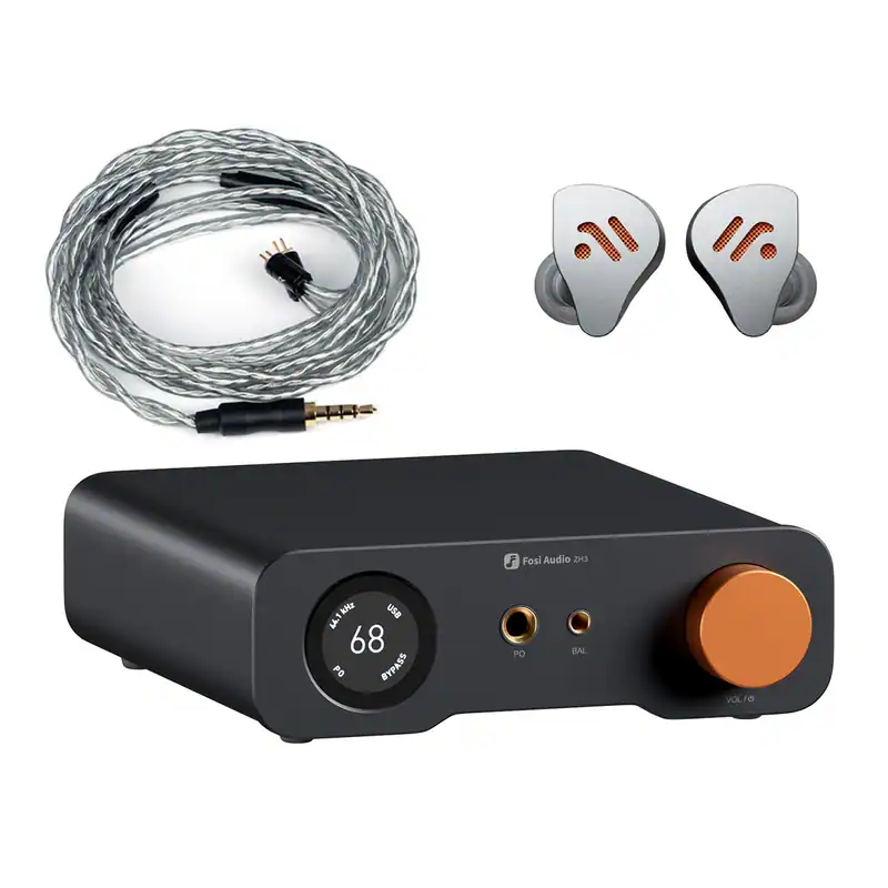 FOSI AUDIO ZH3 DAC Headphone Amp plus 3,5/4,4mm IM4 Offene HiFi-In-Ear-Kopfhörer