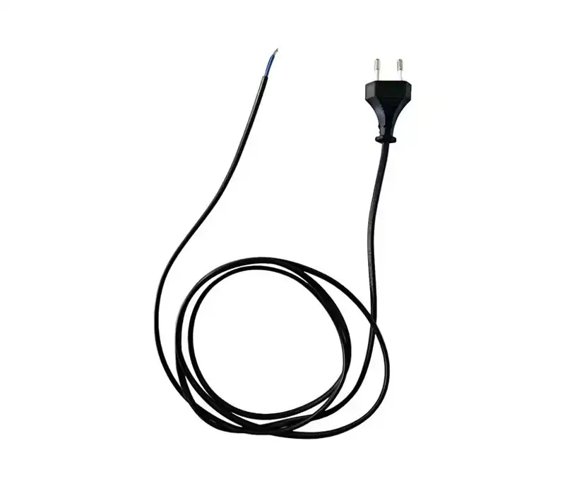 Anschlussleitung Zuleitung Euro-Stecker Netzkabel Stromkabel 2-polig Schwarz